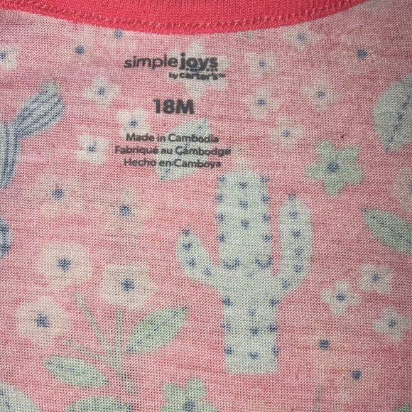 Carter’s simple joys 18M footed onesie cactus 🌵 flowers 🌸 - Picture 5 of 9